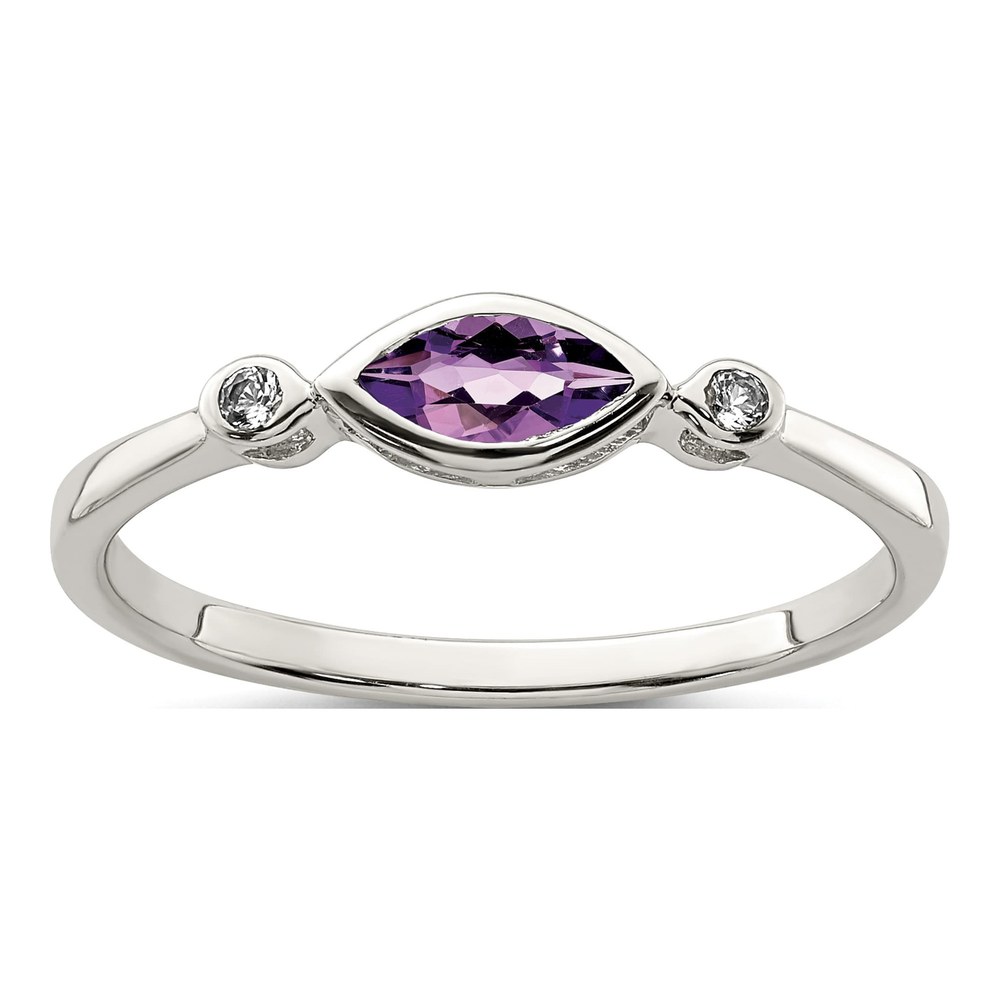 Sterling Silver Amethyst & White Topaz Ring