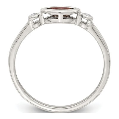 Sterling Silver Garnet & White Topaz Ring – view 3