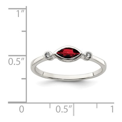 Sterling Silver Garnet & White Topaz Ring – view 4