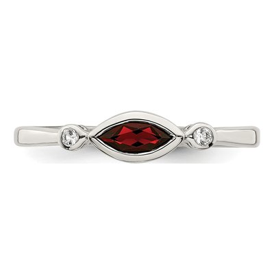 Sterling Silver Garnet & White Topaz Ring – view 6