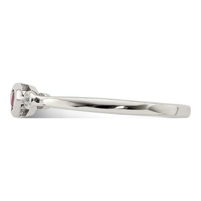 Sterling Silver Lab-Created Ruby & White Topaz Ring – view 5