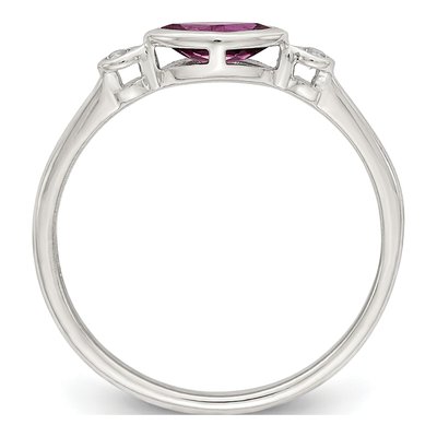 Sterling Silver Rhodolite Garnet & White Topaz Rhololite Ring – view 3