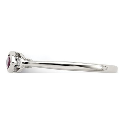 Sterling Silver Rhodolite Garnet & White Topaz Rhololite Ring – view 5