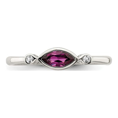 Sterling Silver Rhodolite Garnet & White Topaz Rhololite Ring – view 6