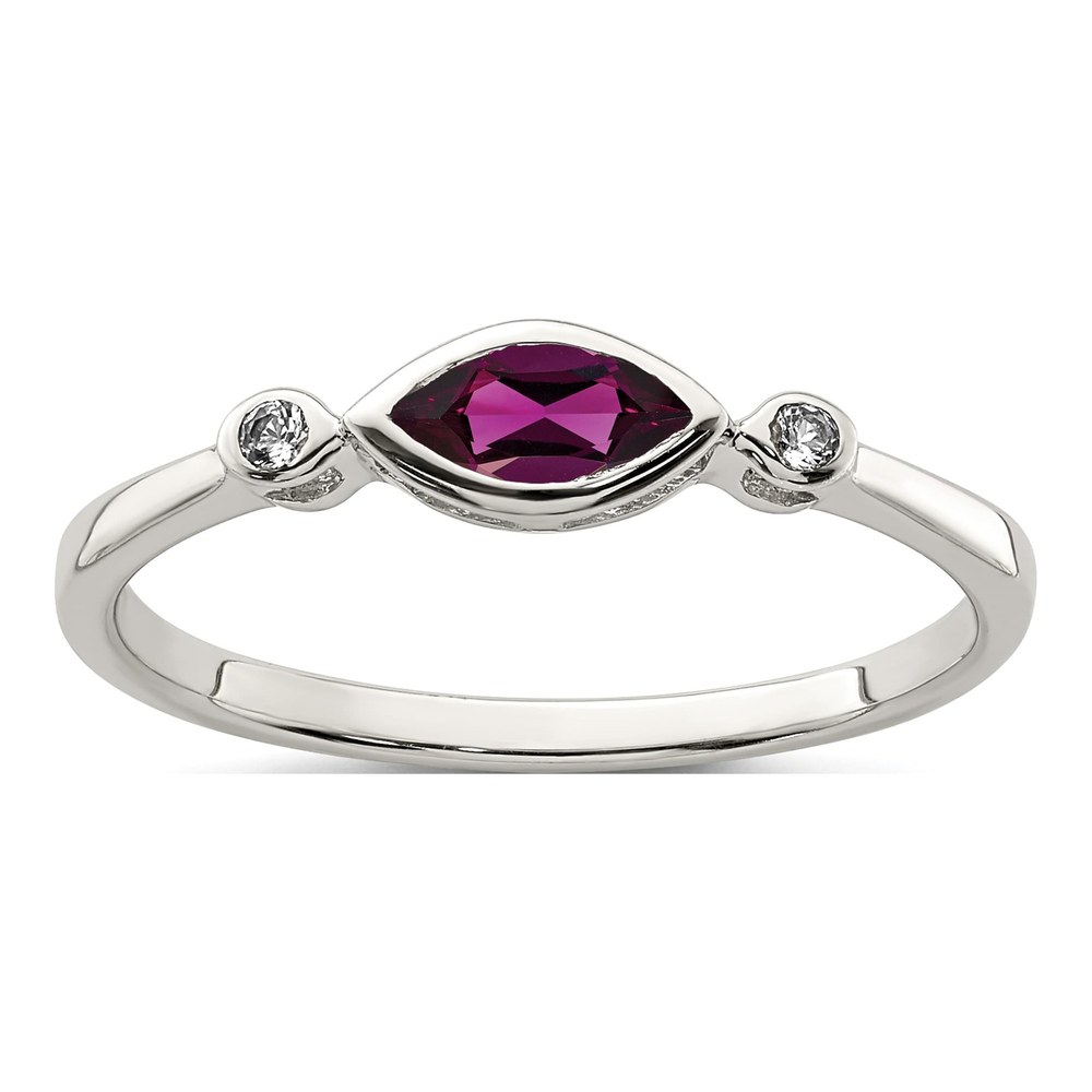 Sterling Silver Rhodolite Garnet & White Topaz Ring