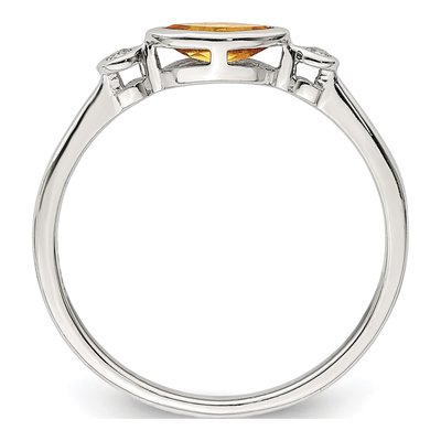 Sterling Silver Citrine & White Topaz Ring – view 3