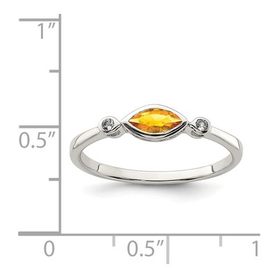 Sterling Silver Citrine & White Topaz Ring – view 4