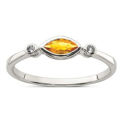 Sterling Silver Citrine & White Topaz Ring