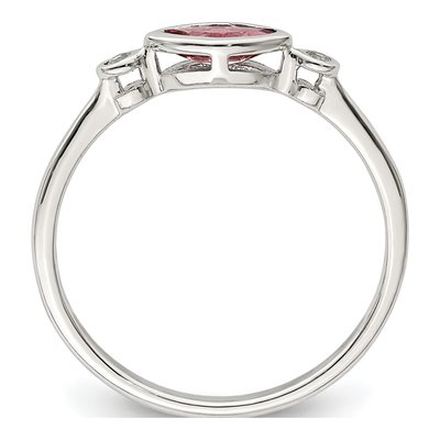 Sterling Silver Pink Tourmaline & White Topaz Ring – view 3