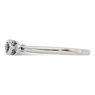 Sterling Silver Lab-Created Sapphire & White Topaz Ring – view 5