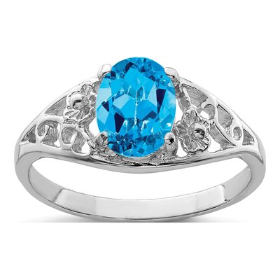 Sterling Silver Swiss Blue Topaz Ring