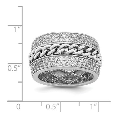 Sterling Silver CZ Spinning Ring – view 4