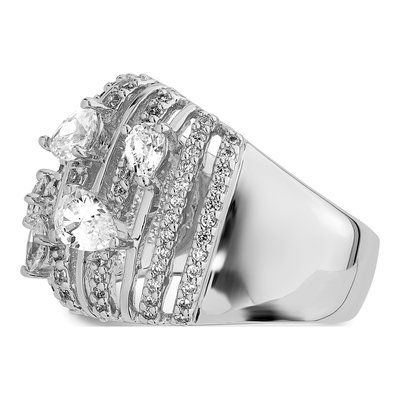Sterling Silver CZ Pear Fancy Ring – view 5