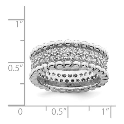 Sterling Silver CZ Cluster Ring – view 4