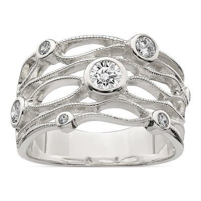 Sterling Silver CZ Fancy Ring