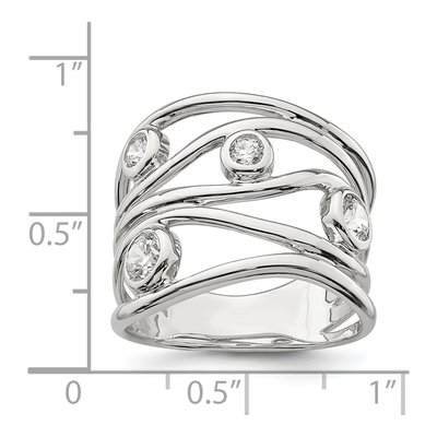 Sterling Silver CZ Fancy Statement Ring – view 4