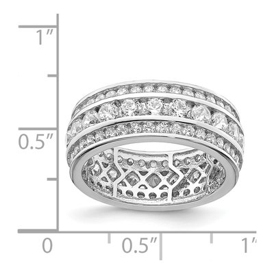 Sterling Silver CZ 3-Row Eternity Ring – view 4