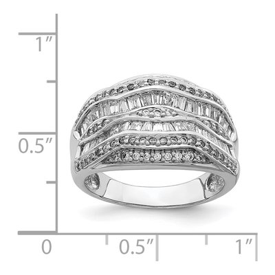 Sterling Silver CZ Baguette Round Fashion Ring – view 3