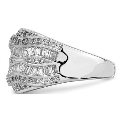 Sterling Silver CZ Baguette Round Fashion Ring – view 4