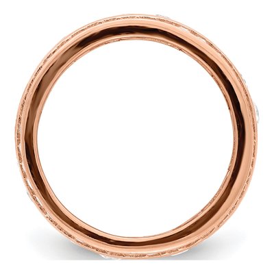 Rose Gold-Plated Sterling Silver CZ 3-Row Eternity Band – view 3