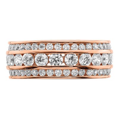 Rose Gold-Plated Sterling Silver CZ 3-Row Eternity Band – view 6