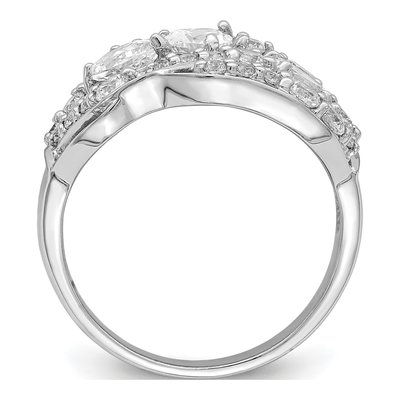 Sterling Silver CZ Pear Fancy Ring – view 2