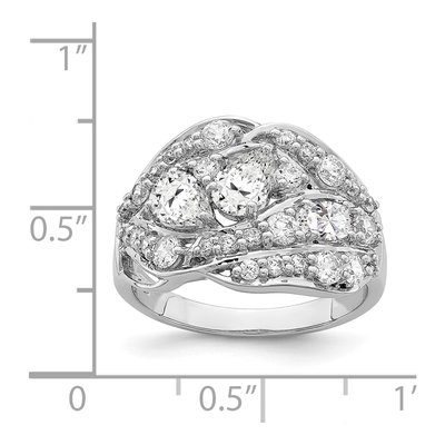 Sterling Silver CZ Pear Fancy Ring – view 3