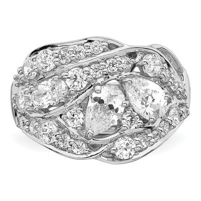 Sterling Silver CZ Pear Fancy Ring – view 5