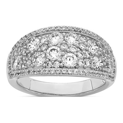 Sterling Silver CZ Pave Ring