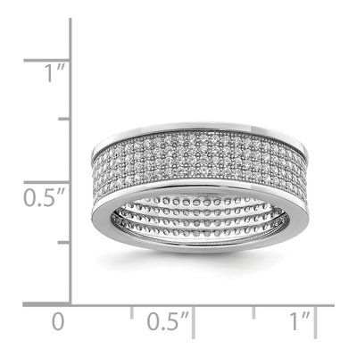 Sterling Silver CZ Pave Eternity Wedding Band – view 5