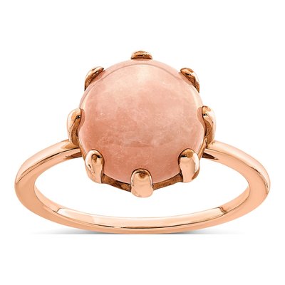 Rose Gold-Plated Sterling Silver Pink Chalcedony Ring