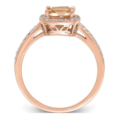 Rose Gold-Plated Sterling Silver CZ Halo Ring – view 3