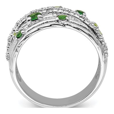 Sterling Silver Peridot Chrome Diopside Ring – view 3