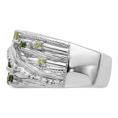 Sterling Silver Peridot Chrome Diopside Ring – view 4