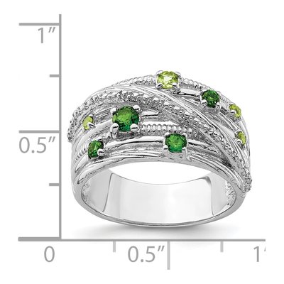 Sterling Silver Peridot Chrome Diopside Ring – view 5