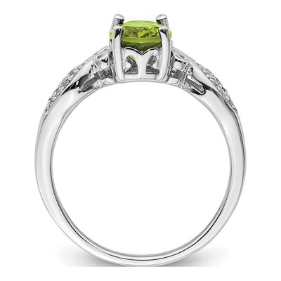 Sterling Silver Peridot & CZ Ring – view 3