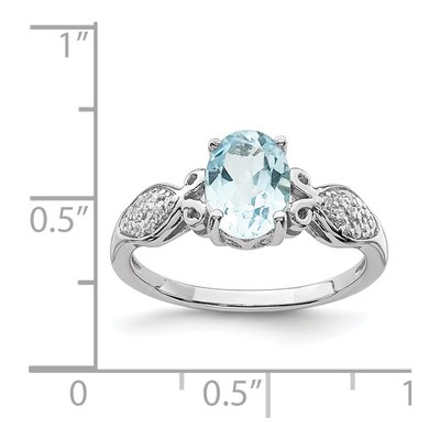 Sterling Silver Sky Blue Topaz & CZ Ring – view 6