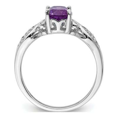 Sterling Silver Amethyst & CZ Ring – view 3
