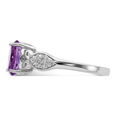 Sterling Silver Amethyst & CZ Ring – view 4