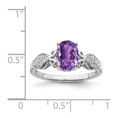 Sterling Silver Amethyst & CZ Ring – view 6