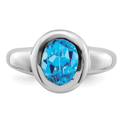 Sterling Silver Swiss Blue Topaz Ring – view 6