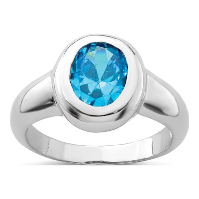 Sterling Silver Swiss Blue Topaz Ring
