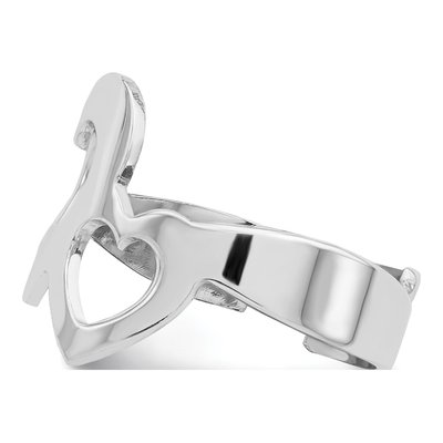 Sterling Silver Two Hearts Adjustable Ring – view 4