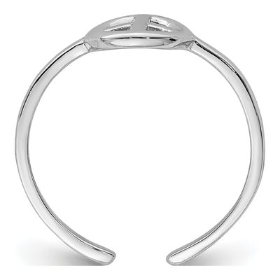 Sterling Silver Peace Sign Toe Ring – view 3