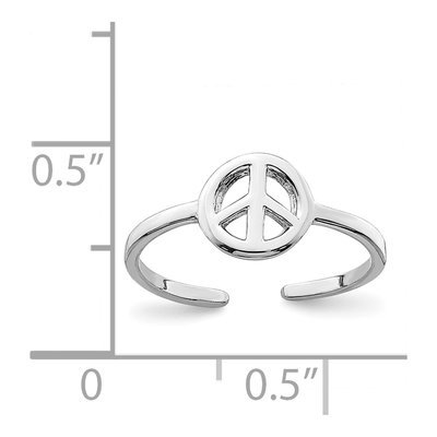 Sterling Silver Peace Sign Toe Ring – view 5
