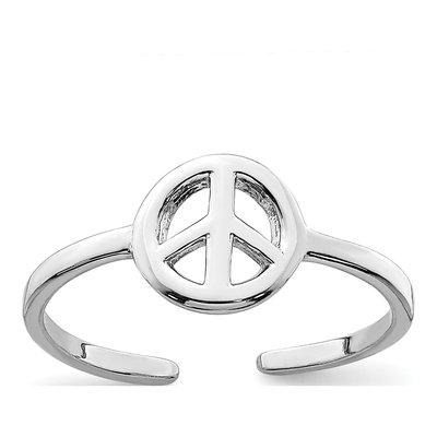 Sterling Silver Peace Sign Toe Ring