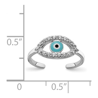 Sterling Silver CZ Eye Toe Ring – view 5