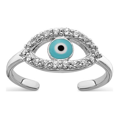 Sterling Silver CZ Eye Toe Ring