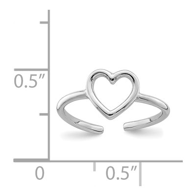 Sterling Silver Heart Toe Ring – view 5