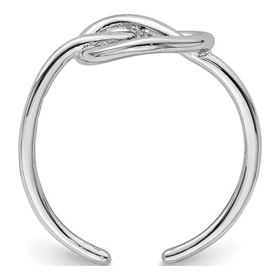 Sterling Silver Heart Knot Toe Ring – view 3